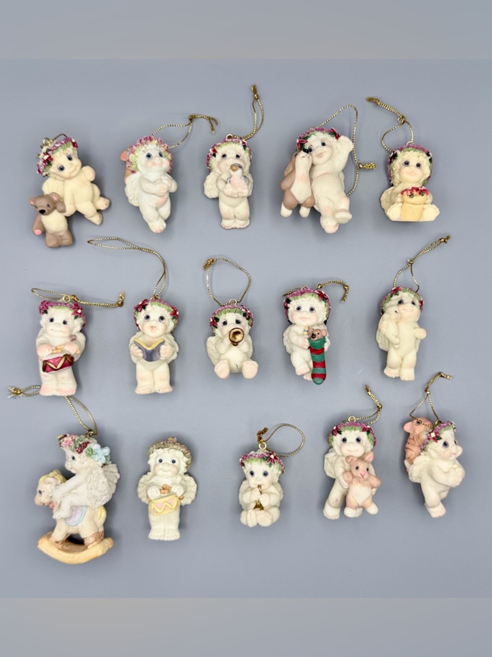 Lot of 15 Cherub Ornaments Dreamsicles Figurines Each Signed Kristen 1990s EUC
